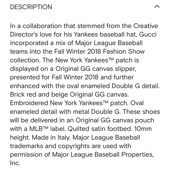 GUCCI X MLB NY YANKEES MONOGRAM SLIPPERS - Picture 8 of 8
